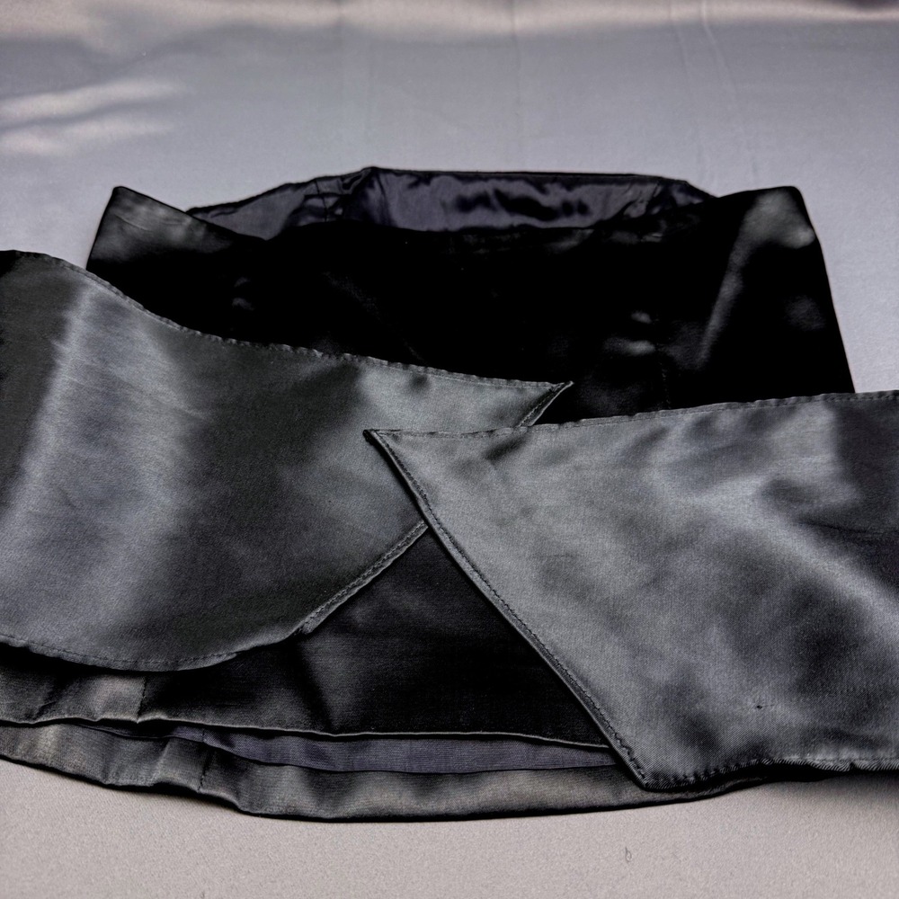 White House Black Market Black Satin Strapless Corset Tie Top XS Romantic Formal - Picture 12 of 16